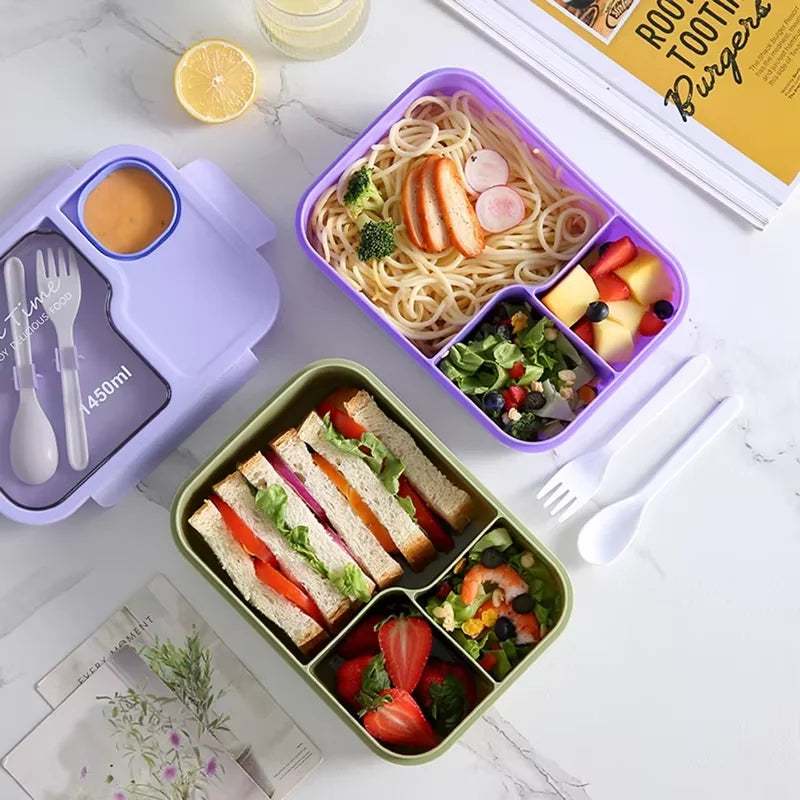 Kids Bento Lunch Box - Leakproof, Portable & Easy to Clean