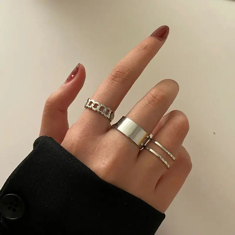 10PCS Luxury Minimalist Ring Set | Gold & Silver Unisex Adjustable Rings