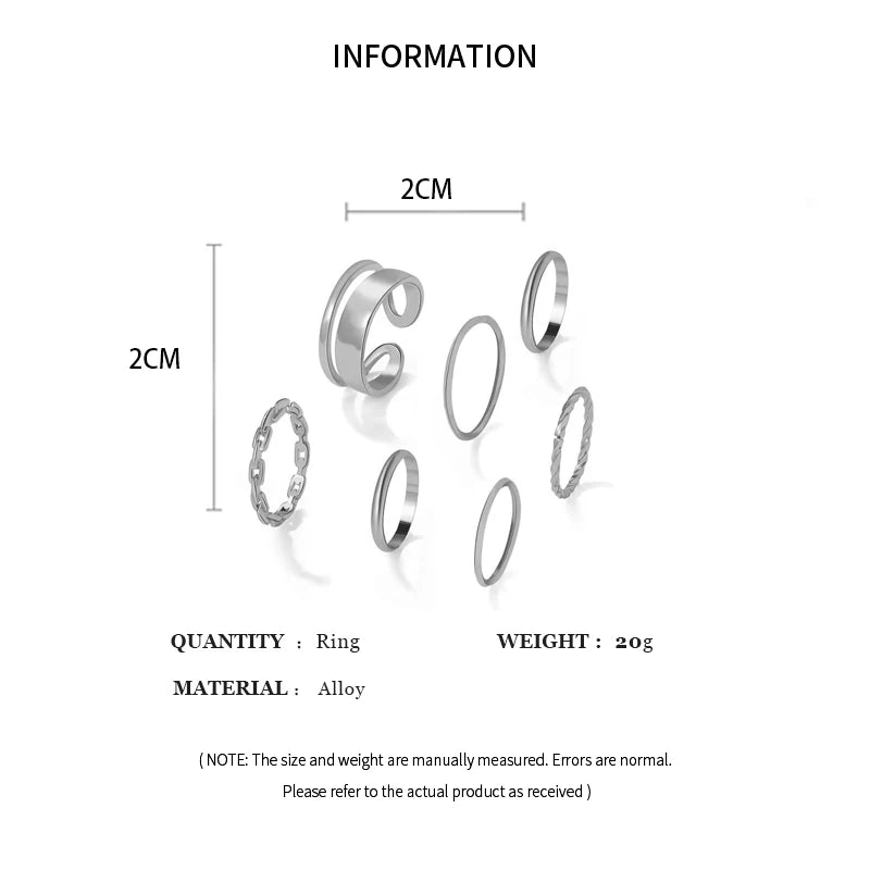 10PCS Luxury Minimalist Ring Set | Gold & Silver Unisex Adjustable Rings